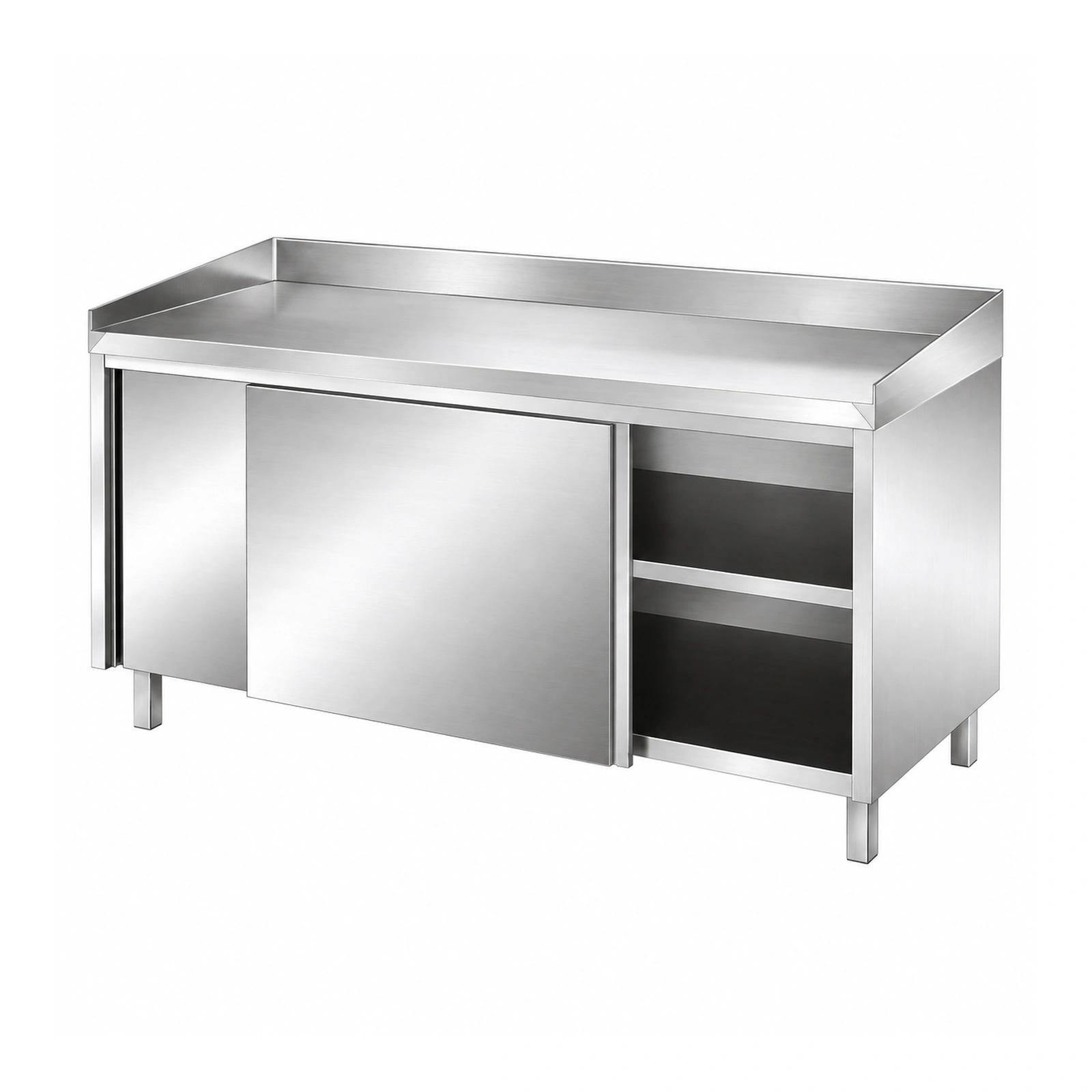 خزانة قاعدة ببابين منزلقين وحاجز خلفي